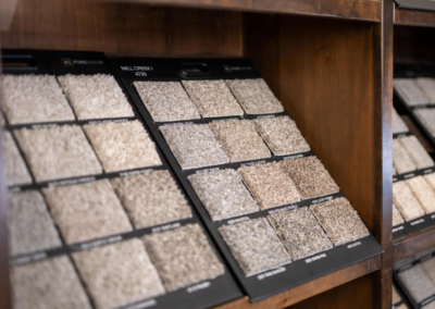 A display of carpet samples in a Southern Utah Valley store.