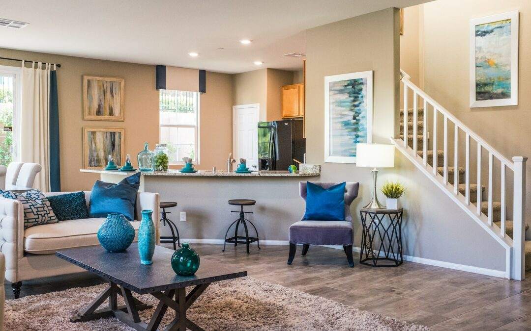 A Southern Utah Valley living room and dining room in a custom home.